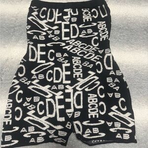 Black & White Letter Print Romper